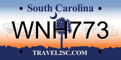 WNH773 South Carolina License Plate