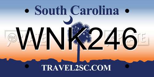 WNK246 South Carolina License Plate