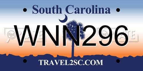WNN296 South Carolina License Plate