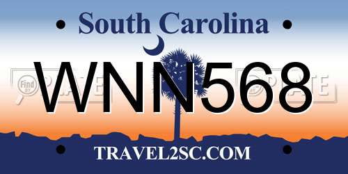 WNN568 South Carolina License Plate