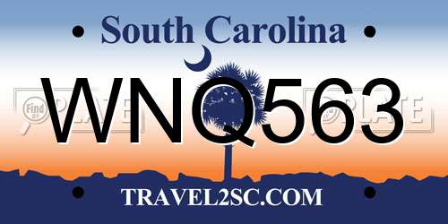 WNQ563 South Carolina License Plate