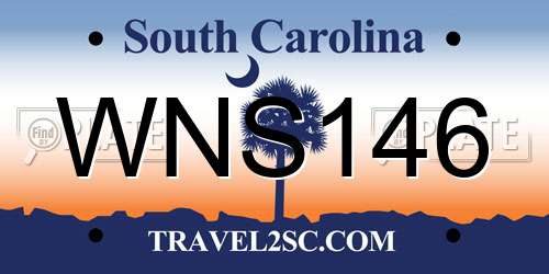 WNS146 South Carolina License Plate
