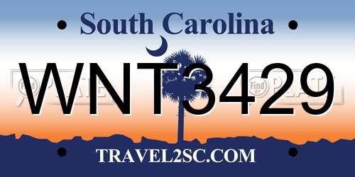 WNT3429 South Carolina License Plate