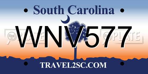 WNV577 South Carolina License Plate