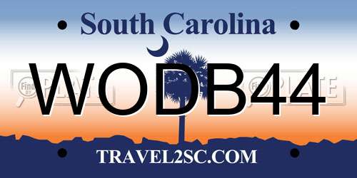 WODB44 South Carolina License Plate