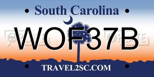 WOF37B South Carolina License Plate