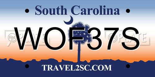 WOF37S South Carolina License Plate