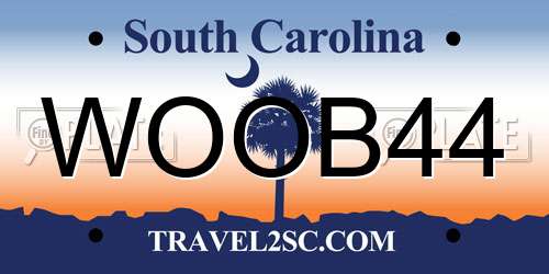 WOOB44 South Carolina License Plate