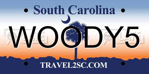 WOODY5 South Carolina License Plate
