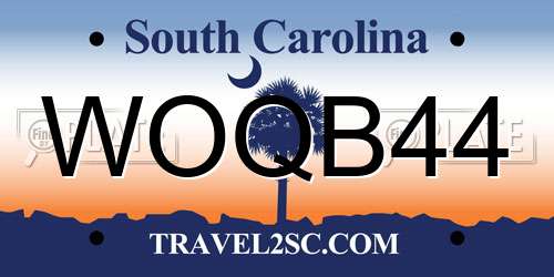WOQB44 South Carolina License Plate