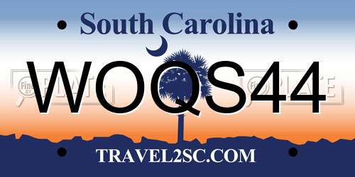 WOQS44 South Carolina License Plate