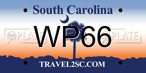 WP66 South Carolina License Plate