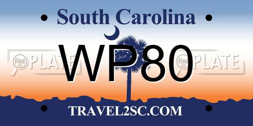 WP80 South Carolina License Plate