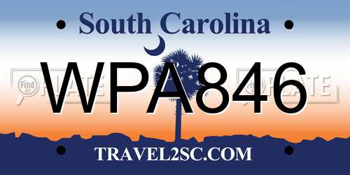 WPA846 South Carolina License Plate