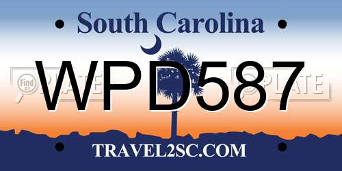 WPD587 South Carolina License Plate