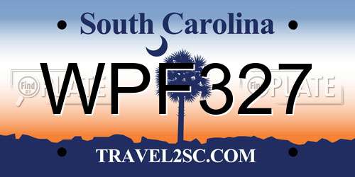 WPF327 South Carolina License Plate