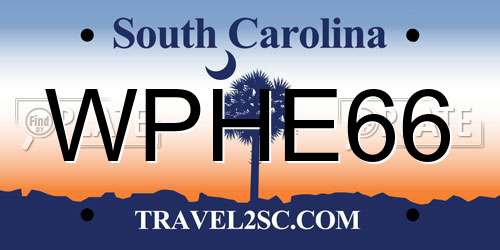 WPHE66 South Carolina License Plate