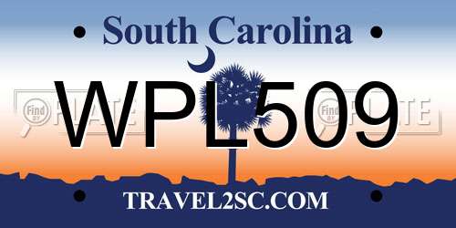 WPL509 South Carolina License Plate