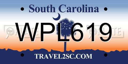WPL619 South Carolina License Plate