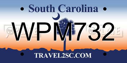 WPM732 South Carolina License Plate