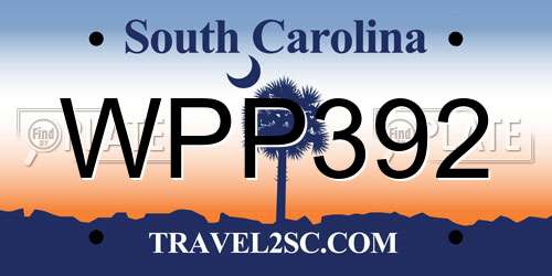 WPP392 South Carolina License Plate