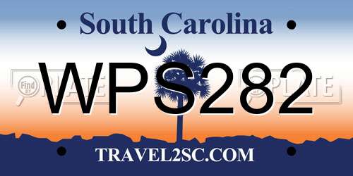 WPS282 South Carolina License Plate