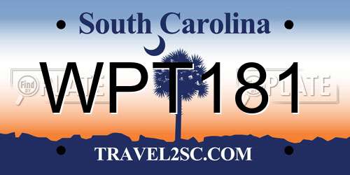 WPT181 South Carolina License Plate