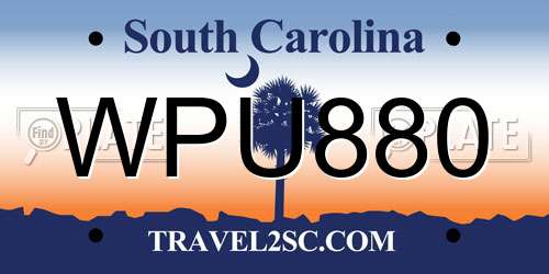 WPU880 South Carolina License Plate
