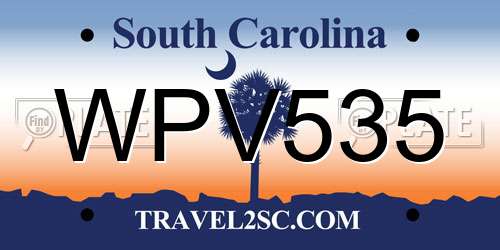 WPV535 South Carolina License Plate