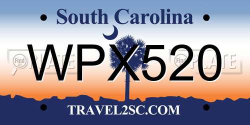 WPX520 South Carolina License Plate