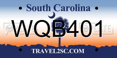 WQB401 South Carolina License Plate