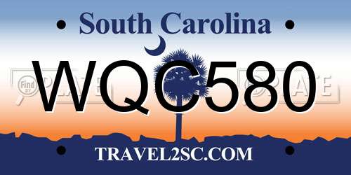 WQC580 South Carolina License Plate