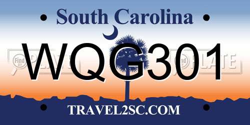 WQG301 South Carolina License Plate