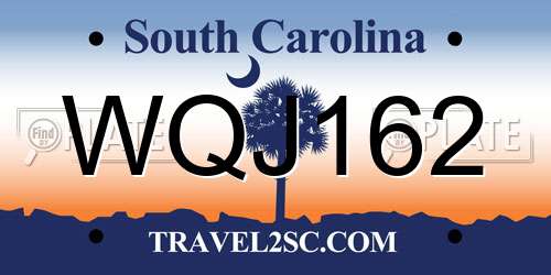 WQJ162 South Carolina License Plate