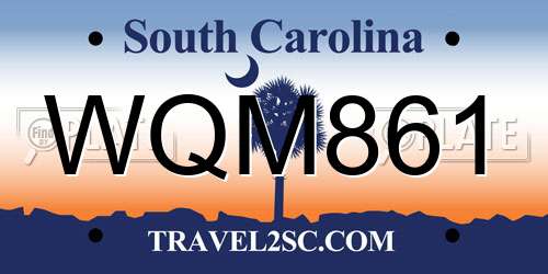 WQM861 South Carolina License Plate