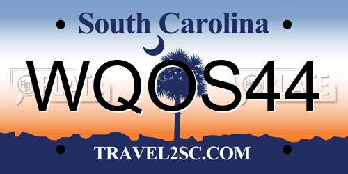 WQOS44 South Carolina License Plate
