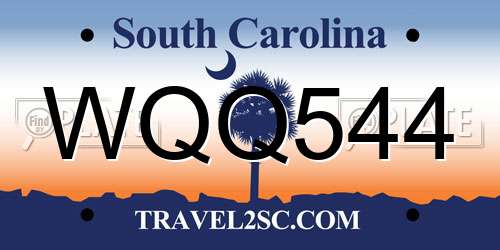 WQQ544 South Carolina License Plate
