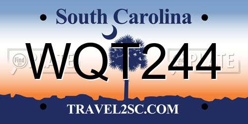 WQT244 South Carolina License Plate