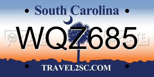WQZ685 South Carolina License Plate
