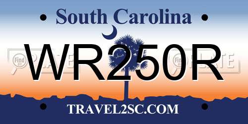WR250R South Carolina License Plate