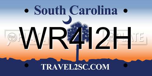 WR4I2H South Carolina License Plate