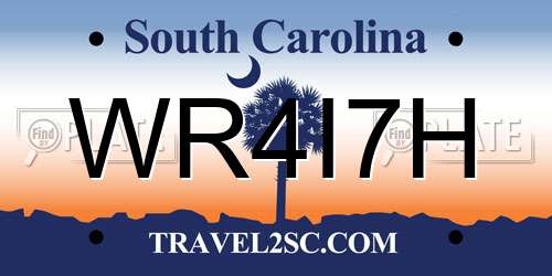 WR4I7H South Carolina License Plate
