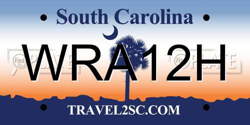 WRA12H South Carolina License Plate