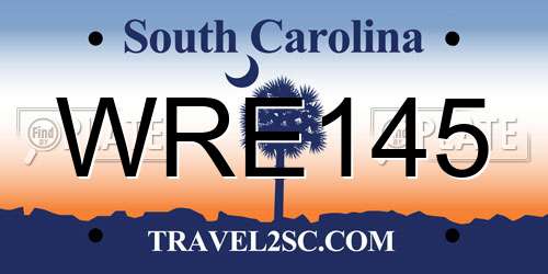 WRE145 South Carolina License Plate