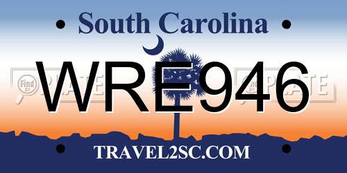 WRE946 South Carolina License Plate