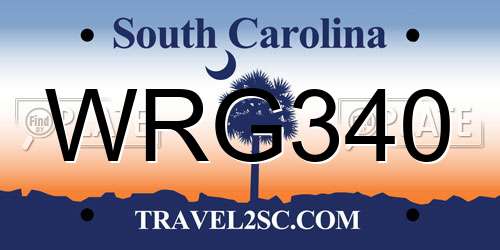 WRG340 South Carolina License Plate