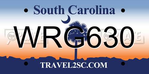WRG630 South Carolina License Plate