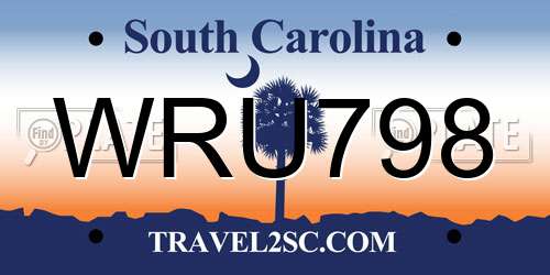 WRU798 South Carolina License Plate