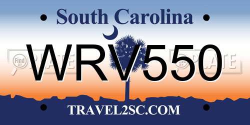 WRV550 South Carolina License Plate