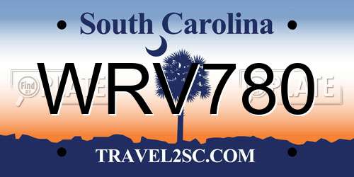 WRV780 South Carolina License Plate